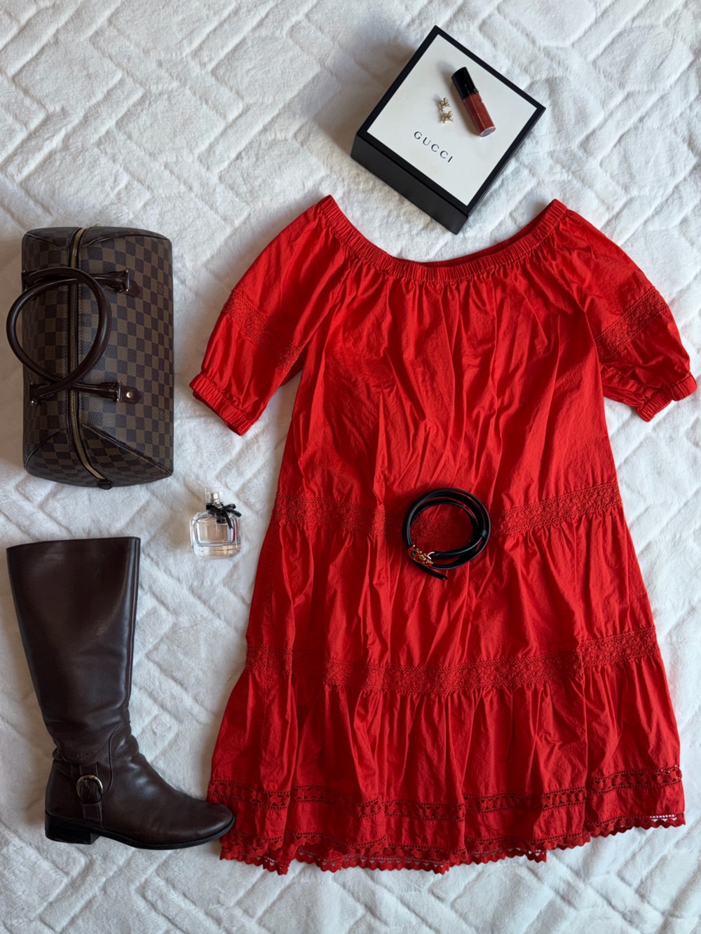 Kate Spade Smocked Off the Shoulder Dress